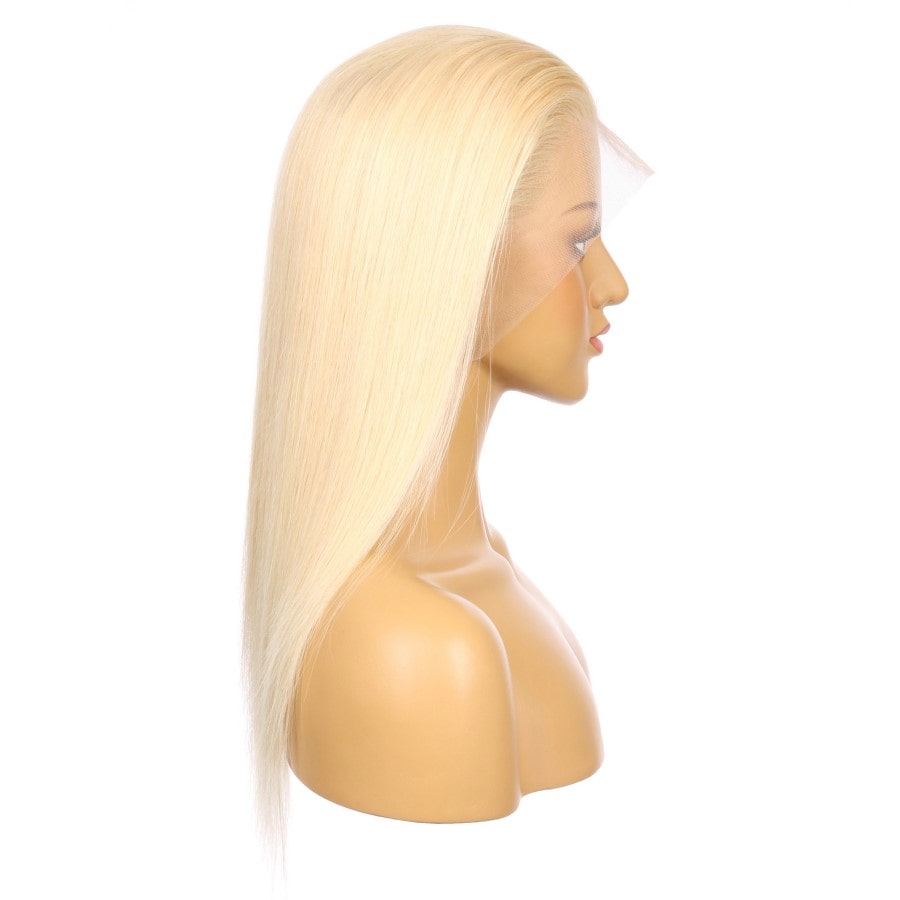 Perruque courte de cheveux humains Remy blond doré #613 de 16 pouces 16 pouces