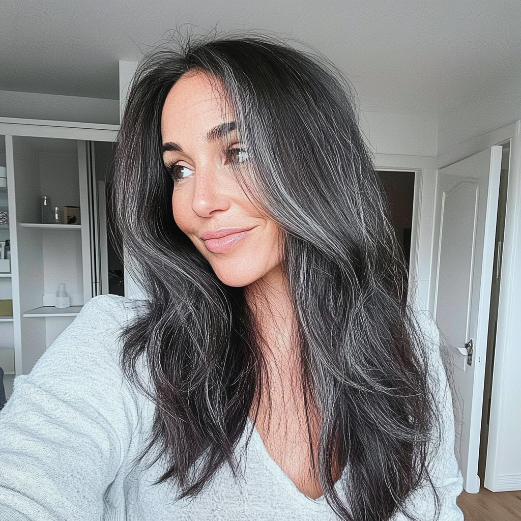 Extensiones de cabello para cola de caballo en color negro/marrón gris n.° 1b40 - Cabello humano Remy 100 % real [ENVÍO EN 3 SEMANAS]