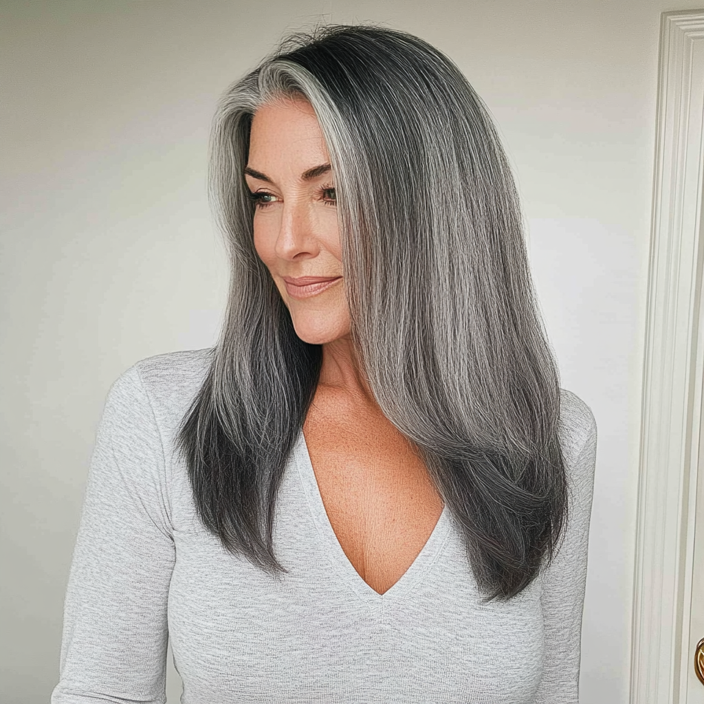 Trama con clip voluminizadora de una pieza, color negro/marrón gris n.° 1b40, 100 % cabello humano Remy real [ENVÍO EN 3 SEMANAS]