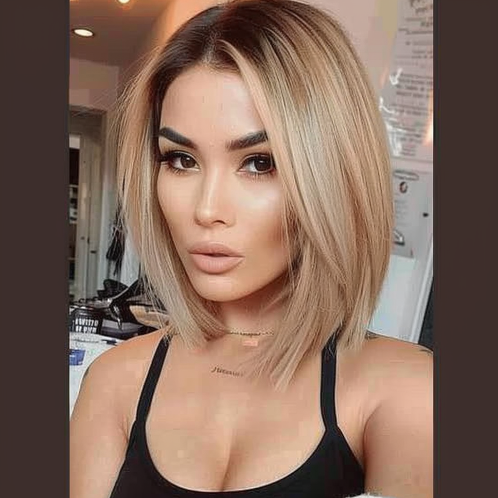 12" #1BT/27 Ombre Strawberry Blonde Remy Human Hair Short Wig 12inch