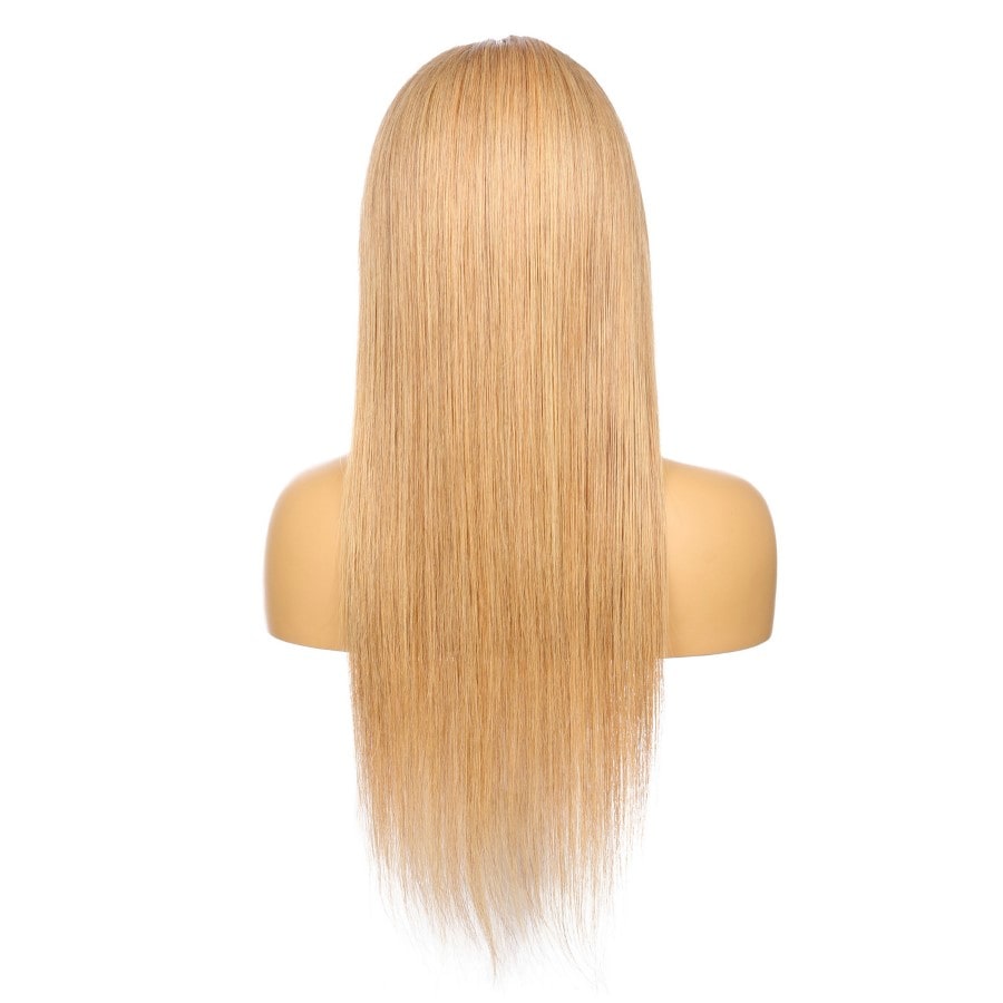 Peluca larga de cabello humano Remy rubio fresa ombré de 22" n.° 1bt/27 de 22 pulgadas