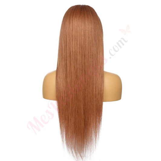 22" # 1bt / 33 Ombre Cuivre Brun Remy Cheveux Humains Perruque Longue 22 pouces