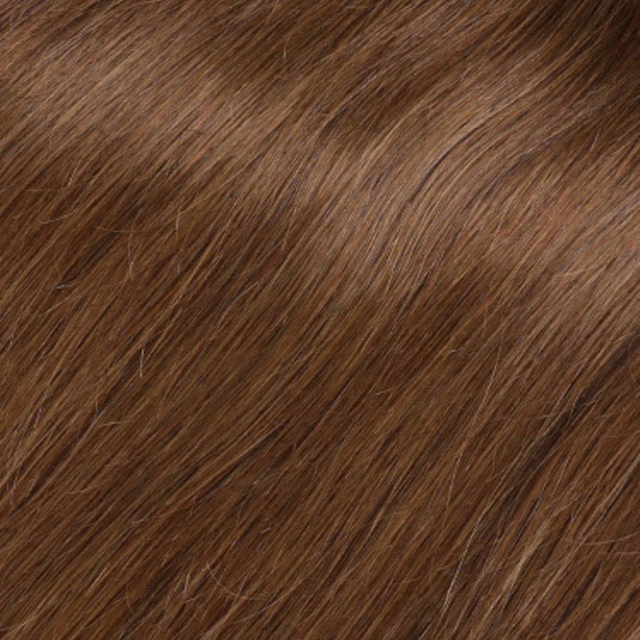 Trama de clip de una pieza voluminizadora de color castaño n.° 6: cabello humano 100 % Remy real