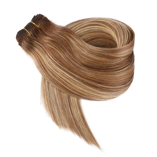 Chestnut Brown Balayage Sew In Weave Hair Extension, 100% Real Remy Human Hair