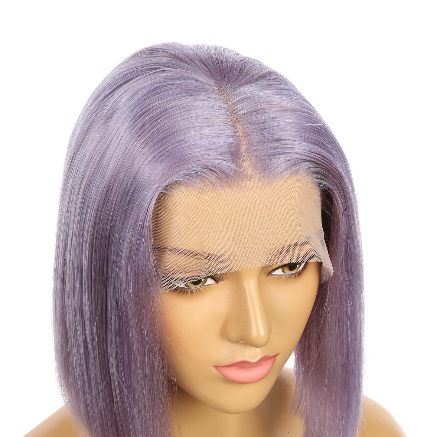 10" Purple Remy Human Hair Short Wig 10inch, Square Cut Bob