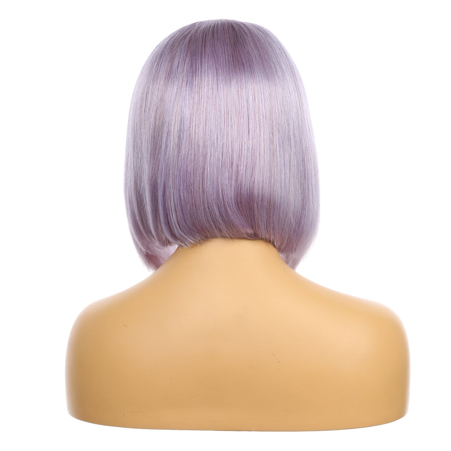 Perruque courte de cheveux humains Remy violets de 10 pouces, coupe carrée Bob