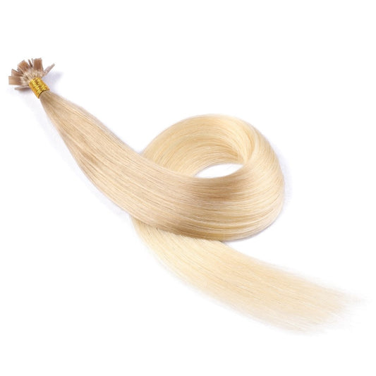 Extensions de pointe de kératine pré-collées Ombre Ash Blonde Fusion, 20 grammes, 100 % vrais cheveux humains Remy