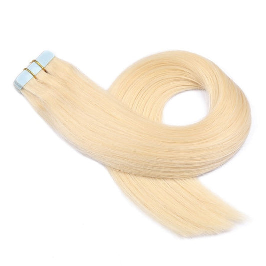Extensions adhésives invisibles blond décoloré, 20 trames, 45 grammes, 100 % vrais cheveux humains Remy