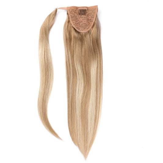 Extensions de cheveux queue de cheval Balayage blond foncé – 100 % vrais cheveux humains Remy