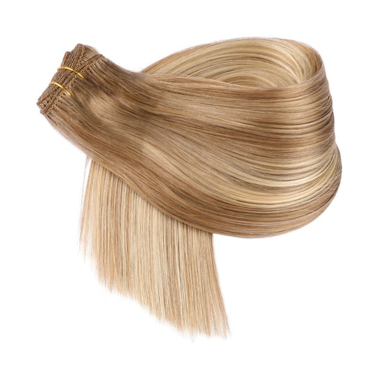 Extension de cheveux tissés à coudre blond foncé, 100 % vrais cheveux humains Remy