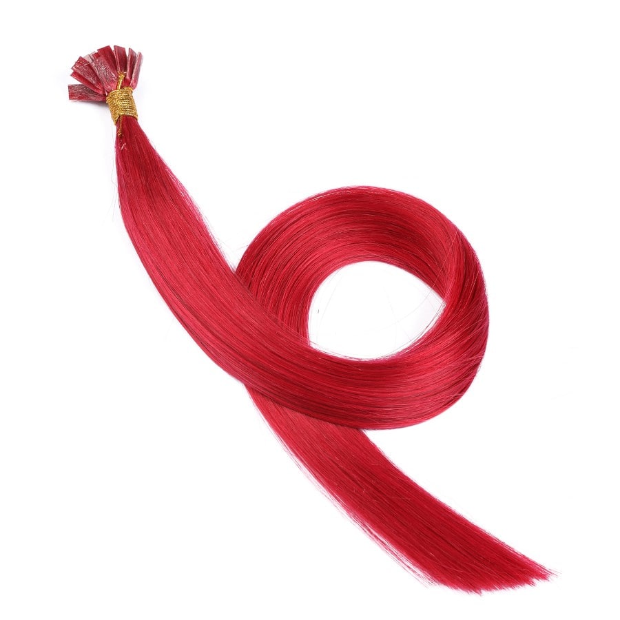 Extensions de pointes de kératine pré-collées Red Fusion, 20 grammes, 100 % vrais cheveux humains Remy