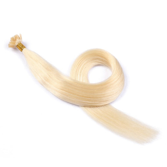 Extensions de pointes de kératine pré-collées Blonde Fusion, 20 grammes, 100 % vrais cheveux humains Remy