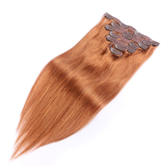 Extensions à clips sans couture Ginger - 100 % vrais cheveux humains Remy
