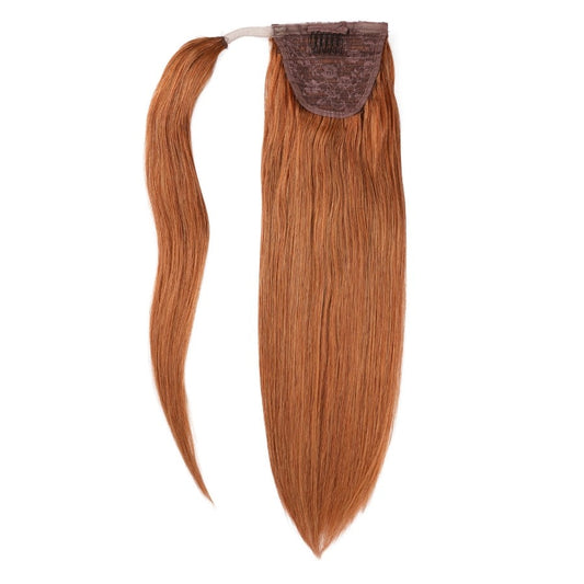 Extensions de cheveux queue de cheval gingembre - 100 % vrais cheveux humains Remy