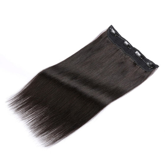 Black/Brown Invisible Wire Hair Extensions - 100% Real Remy Human Hair