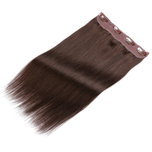 Dark Brown Invisible Wire Hair Extensions - 100% Real Remy Human Hair