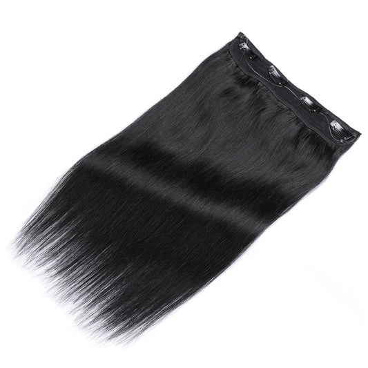Jet Black Invisible Wire Hair Extensions - 100% Real Remy Human Hair