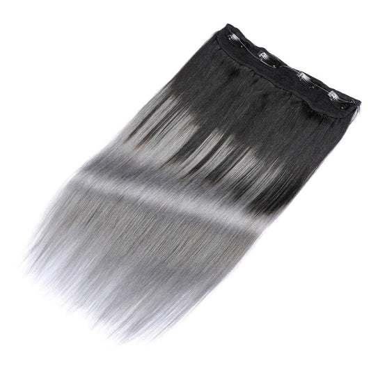 Ombre Gray Invisible Wire Hair Extensions - 100% Real Remy Human Hair