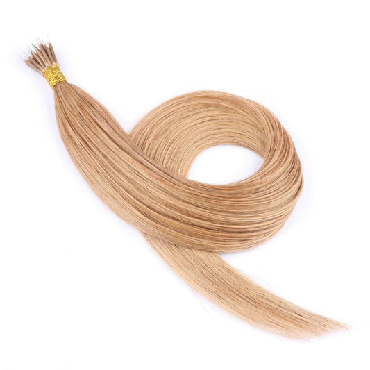 Honey Brown Nano Rings Beads Hair Extensions, 20 grams, 100% Real Remy Human Hair