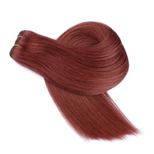 Dark Auburn Sew In Weave Hair Extension, 100% Real Remy Human Hair