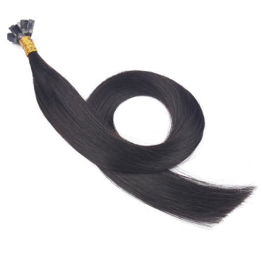 Extensions de pointes de kératine pré-collées Fusion noir/marron, 20 grammes, 100 % vrais cheveux humains Remy