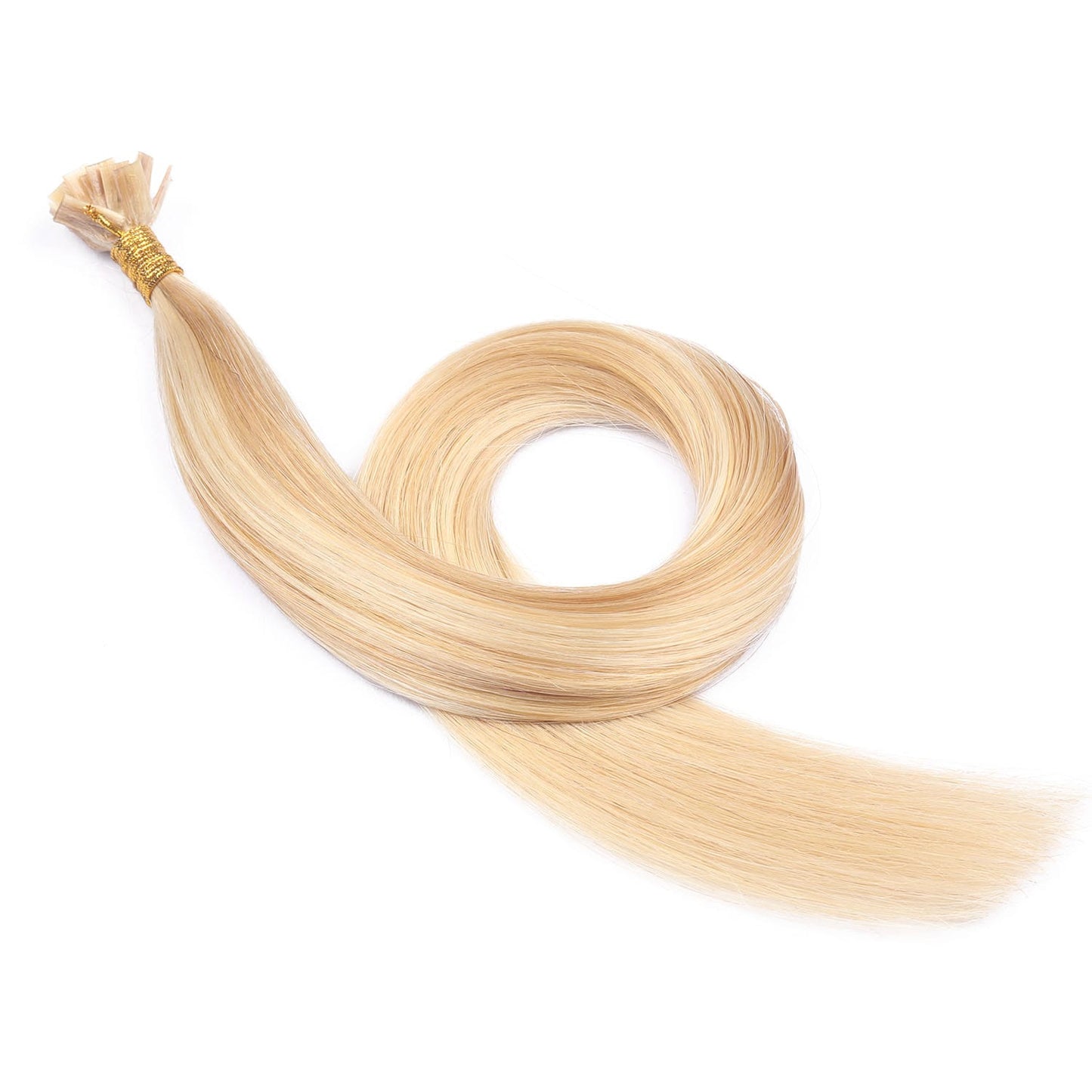 Extensions de pointe de kératine pré-collées Strawberry Blonde &amp; Bleach Blonde Fusion, 20 grammes, 100 % vrais cheveux humains Remy