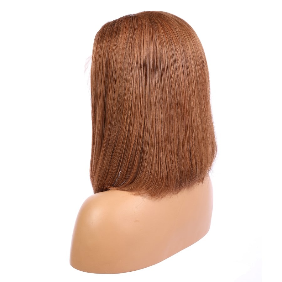 Bella - Peluca de cabello humano Remy de color castaño corto de 14 pulgadas y estilo bob