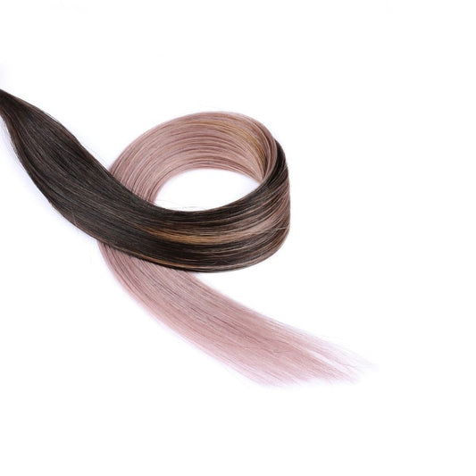 Extensions de cheveux en micro-boucles ombrées pastel, 20 grammes, 100 % vrais cheveux humains Remy