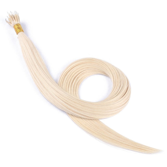 Extensions de cheveux en perles Nano Rings blond platine, 20 grammes, 100% vrais cheveux humains Remy