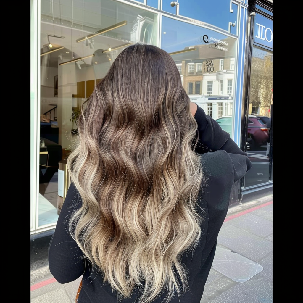 Extensiones de cabello con cola de caballo y efecto balayage ombré: cabello humano Remy 100 % real