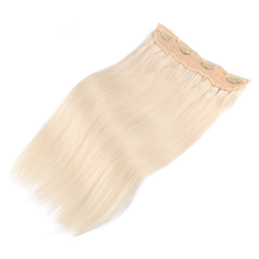 Platinum Blonde Invisible Wire Hair Extensions - 100% Real Remy Human Hair