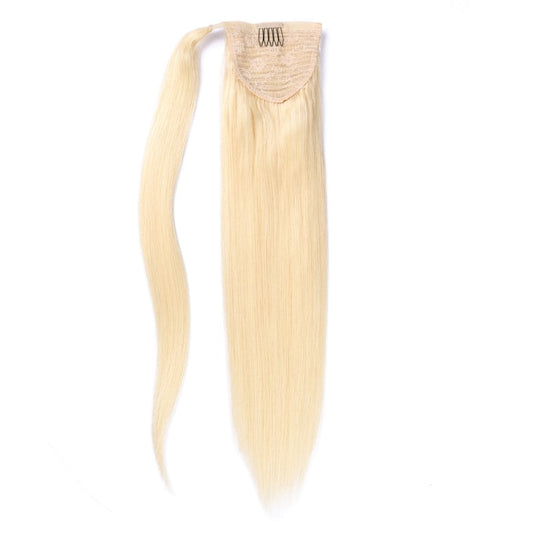Extensions de cheveux queue de cheval blonde - 100 % vrais cheveux humains Remy