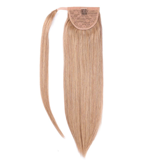 Extensions de cheveux queue de cheval marron miel - 100 % vrais cheveux humains Remy
