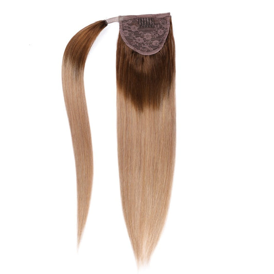 Extensions de cheveux queue de cheval blond ombré – 100 % vrais cheveux humains Remy.