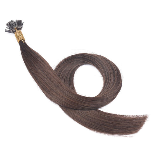Extensions de pointes de kératine pré-collées brun foncé Fusion, 20 grammes, 100 % vrais cheveux humains Remy