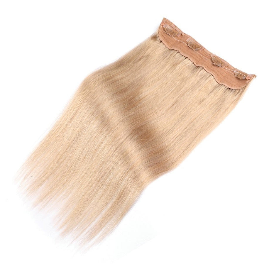 Sandy Blonde Invisible Wire Hair Extensions - 100% Real Remy Human