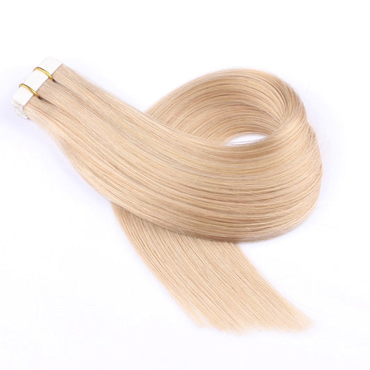 Sandy Blonde Highlights Invisible Tape-in Extensions, 20 wefts, 45 grams, 100% Real Remy Human Hair