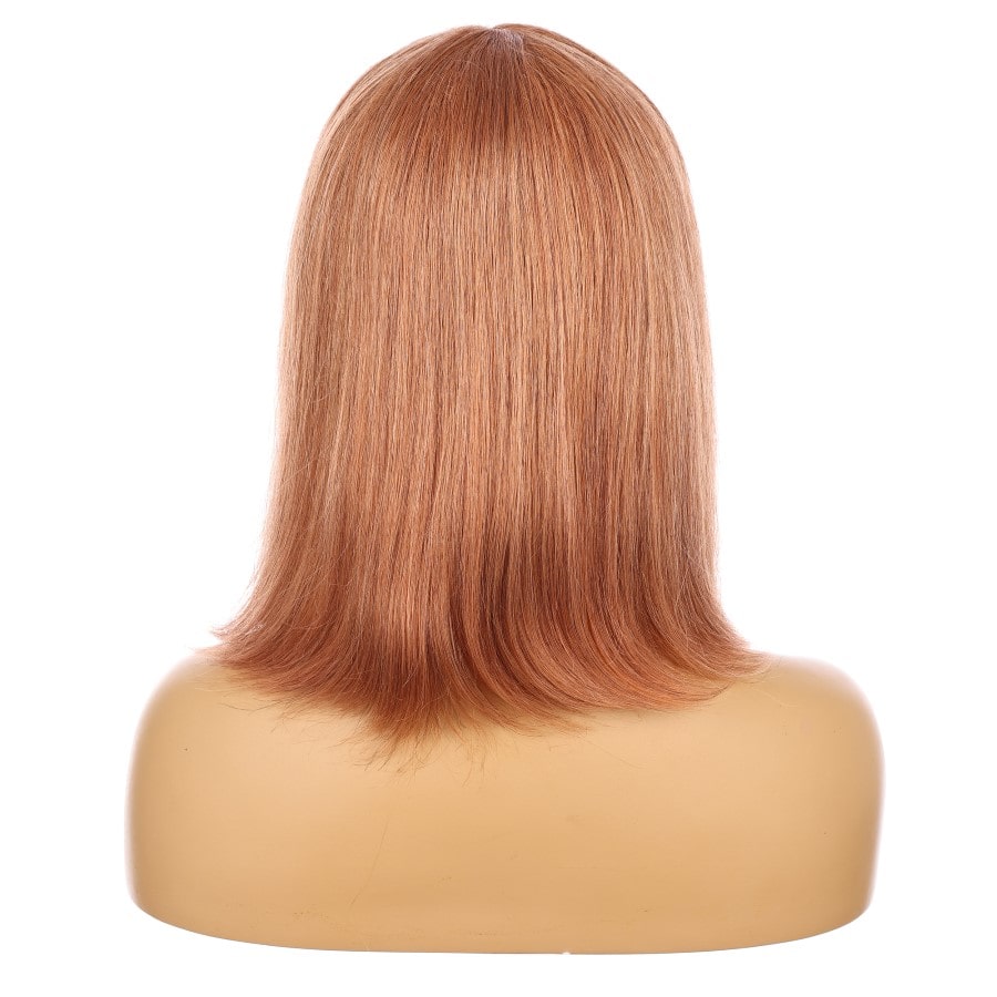 12" Copper Blonde Short Wig 12 inch Remy Human Hair with bang # 16-3-12inch