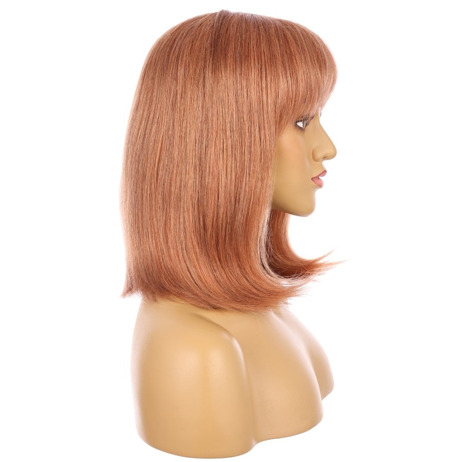 12" Copper Blonde Short Wig 12 inch Remy Human Hair with bang # 16-3-12inch