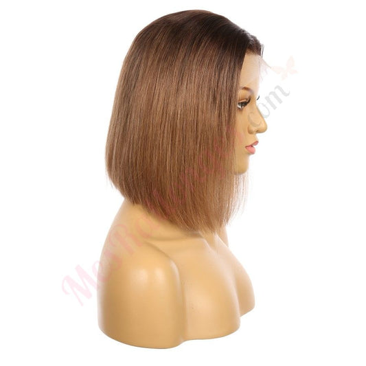 10" 1B /4A - Short Colour #1B /4A Remy Human Hair Wig 10 inches Ombre Brown
