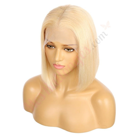 Perruque courte de cheveux humains Remy blond doré #613, 10 pouces, 10 pouces