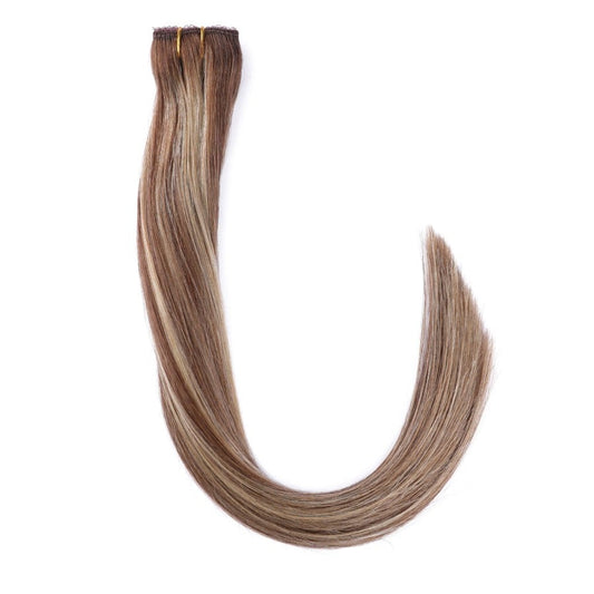 Trame à clipser 1 pièce volumisante marron châtain - 100 % vrais cheveux humains Remy
