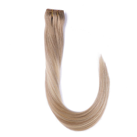 Balayage blond foncé volumateur 1 pièce trame à clipser – 100 % vrais cheveux humains Remy