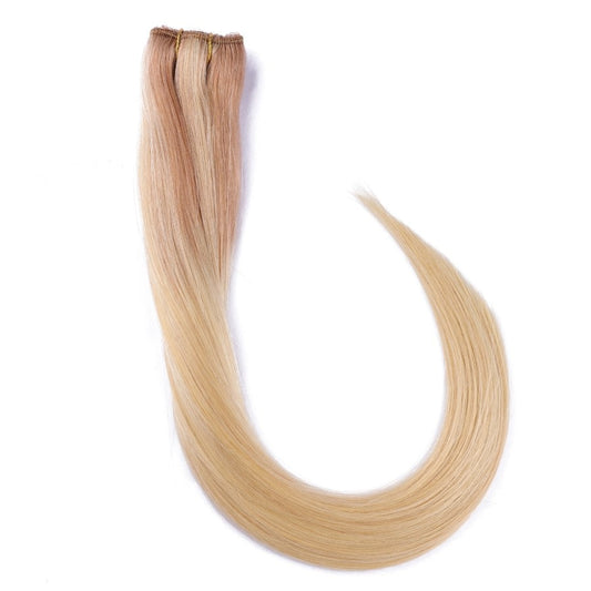 Trame à clipser 1 pièce volumisante blond clair ombré - 100 % vrais cheveux humains Remy