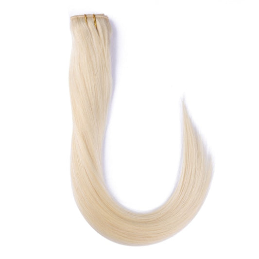 Trame à clipser 1 pièce volumisante blond platine - 100 % vrais cheveux humains Remy