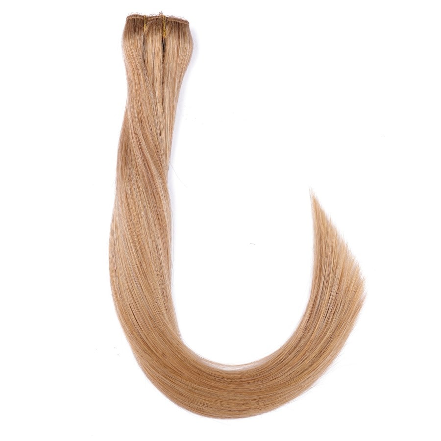 Trame à clipser 1 pièce volumisante à reflets blond fraise - 100 % vrais cheveux humains Remy