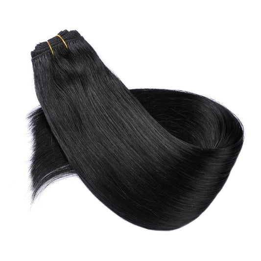 Jet Black Sew In Weave Hair Extension, 100% Real Remy Human Hair