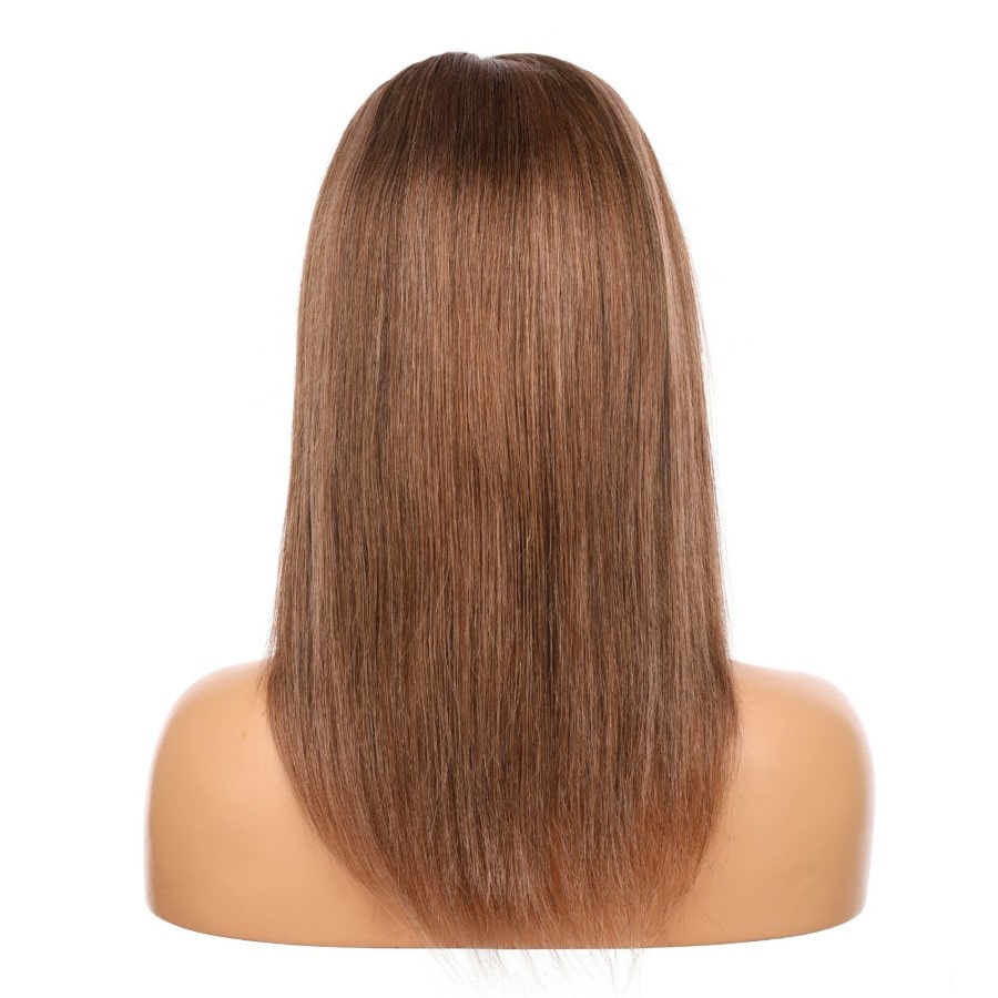 Peluca de cabello humano Remy de 12" 4T 4/30, color corto n.° 4T 4/30, 12 pulgadas, marrón/castaño rojizo